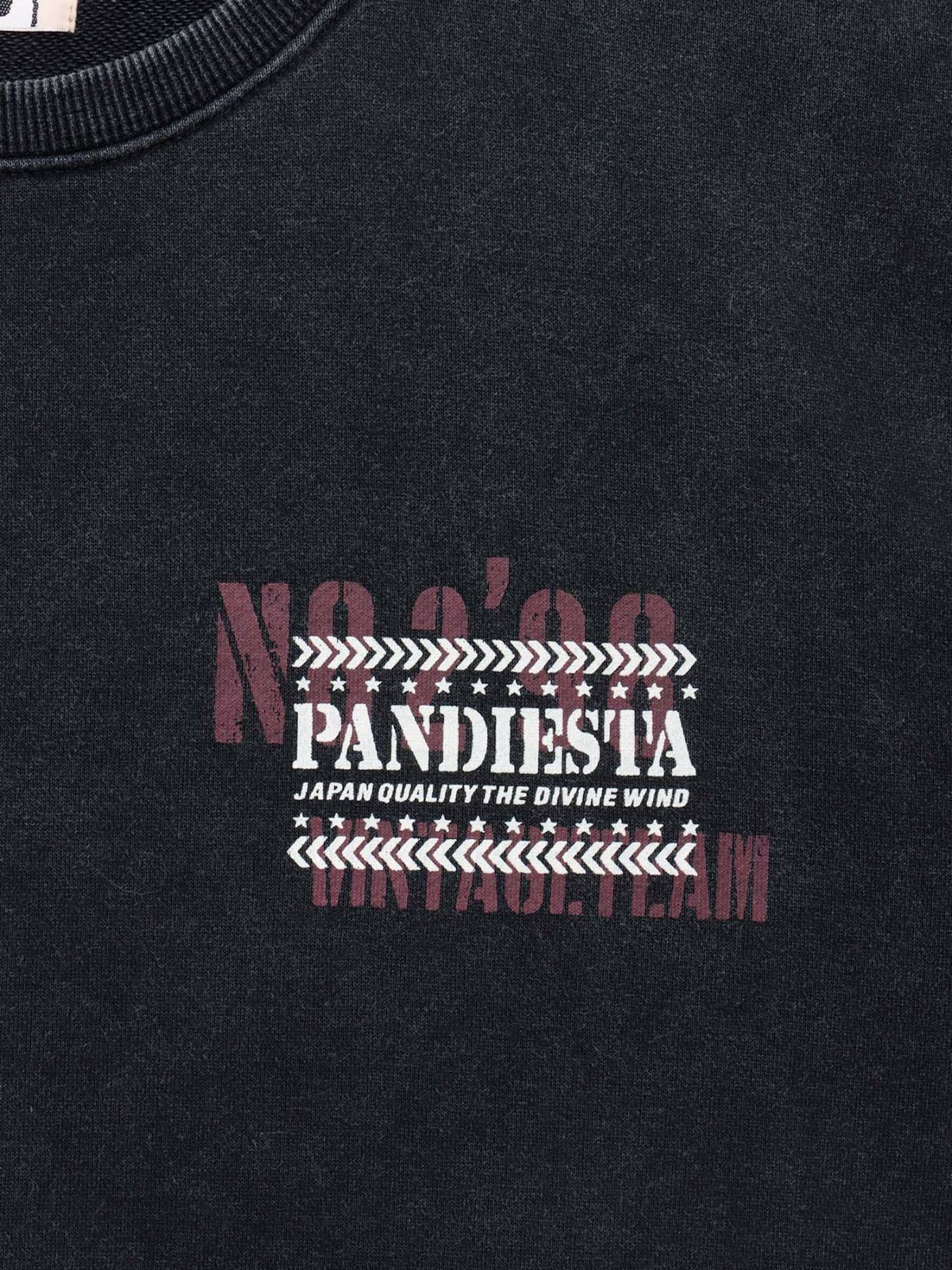 【PANDIESTA JAPAN】サコッシュ付き刺繍入りフェイクレイヤードスウェットトレーナー