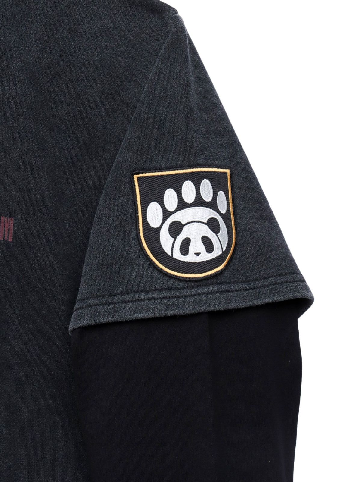 【PANDIESTA JAPAN】サコッシュ付き刺繍入りフェイクレイヤードスウェットトレーナー