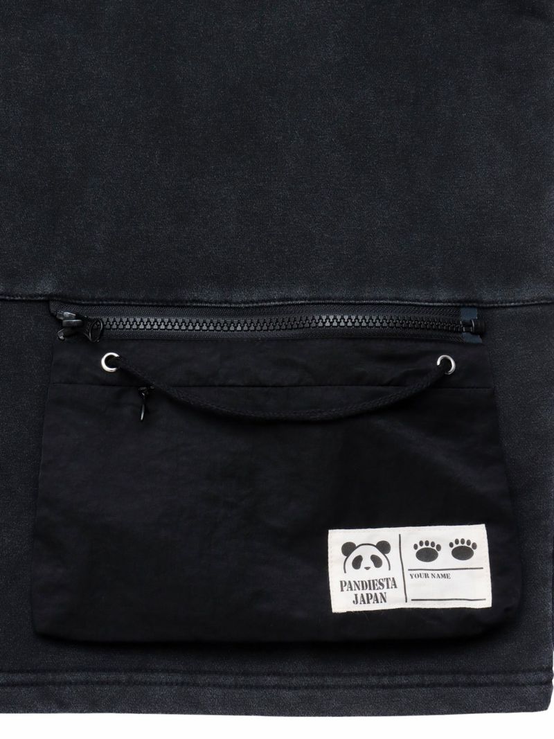 【PANDIESTA JAPAN】サコッシュ付き刺繍入りフェイクレイヤードスウェットトレーナー