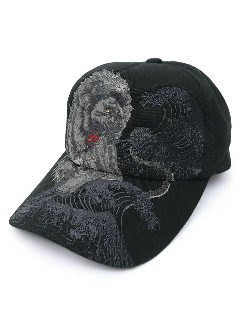 【絡繰魂】“龍／獅子”総刺繍ツイルキャップ