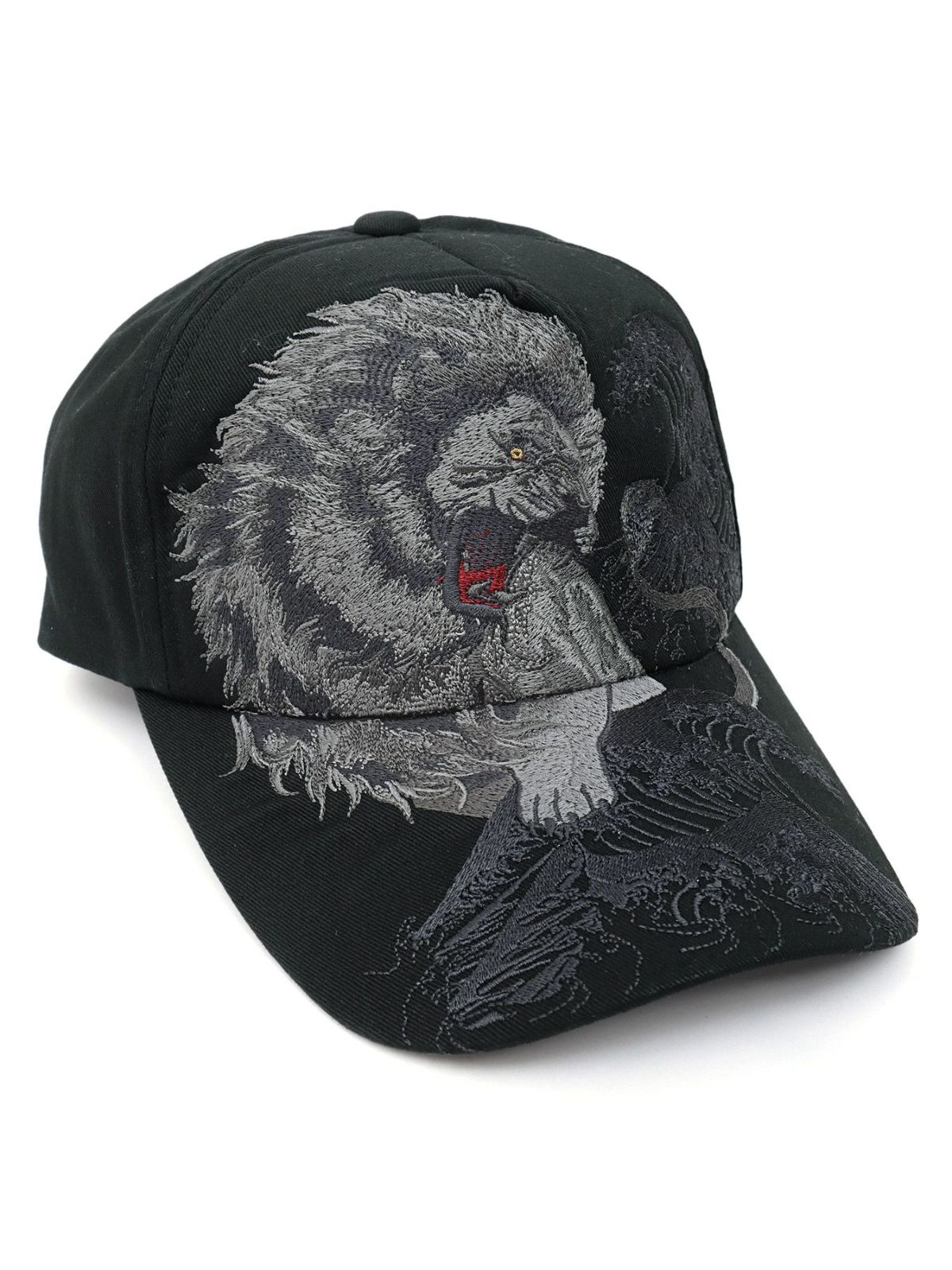 【絡繰魂】“龍／獅子”総刺繍ツイルキャップ
