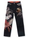 【絡繰魂・粋】“龍虎”総刺繍デニムパンツ