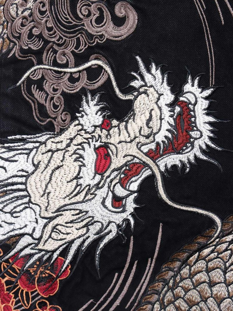 【絡繰魂・粋】“龍虎”総刺繍デニムパンツ