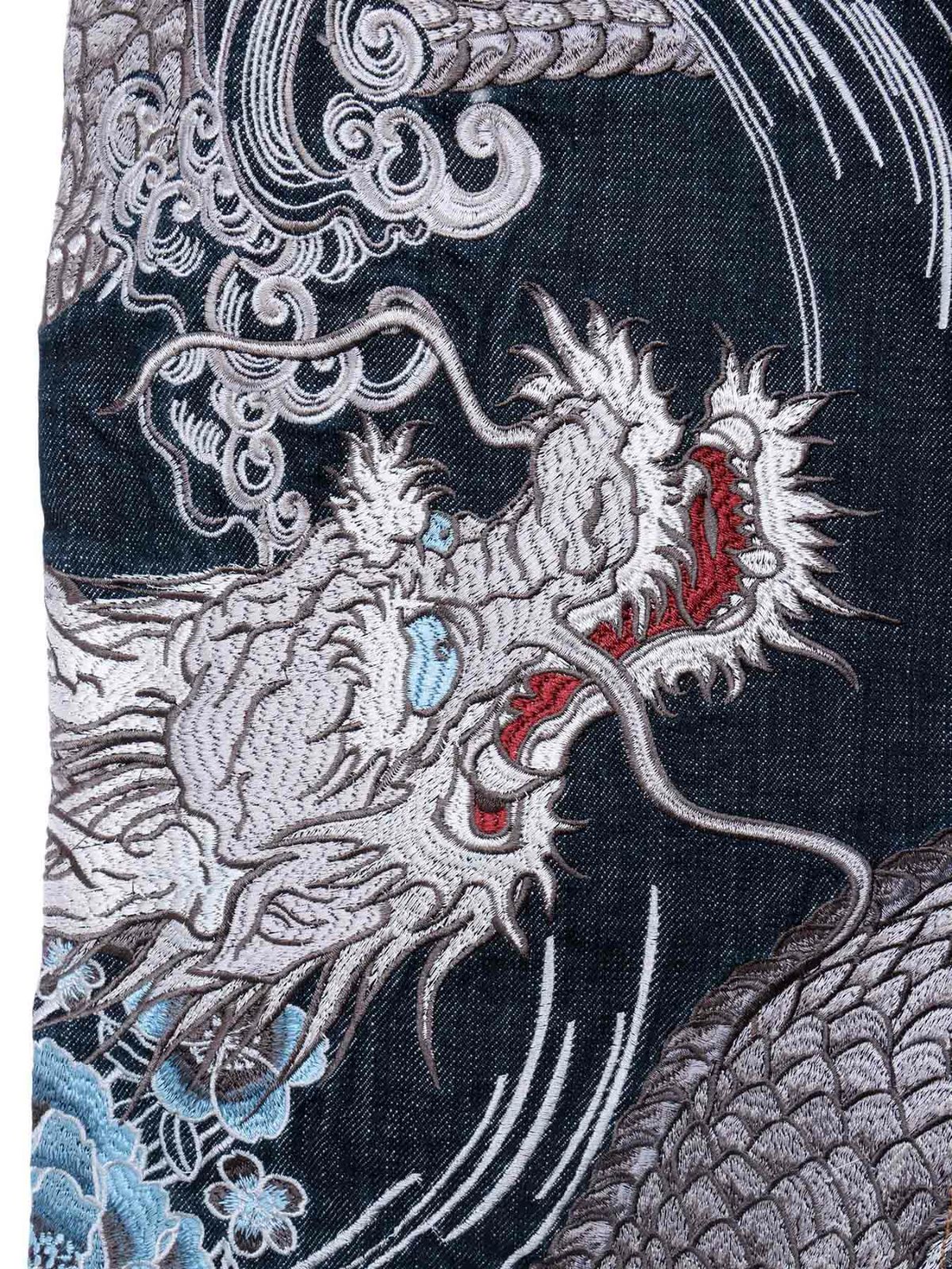 【絡繰魂・粋】“龍虎”総刺繍デニムパンツ