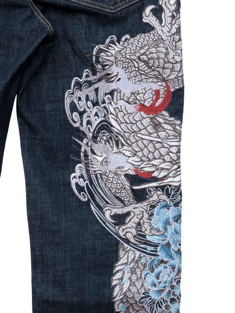 【絡繰魂・粋】“龍虎”総刺繍デニムパンツ