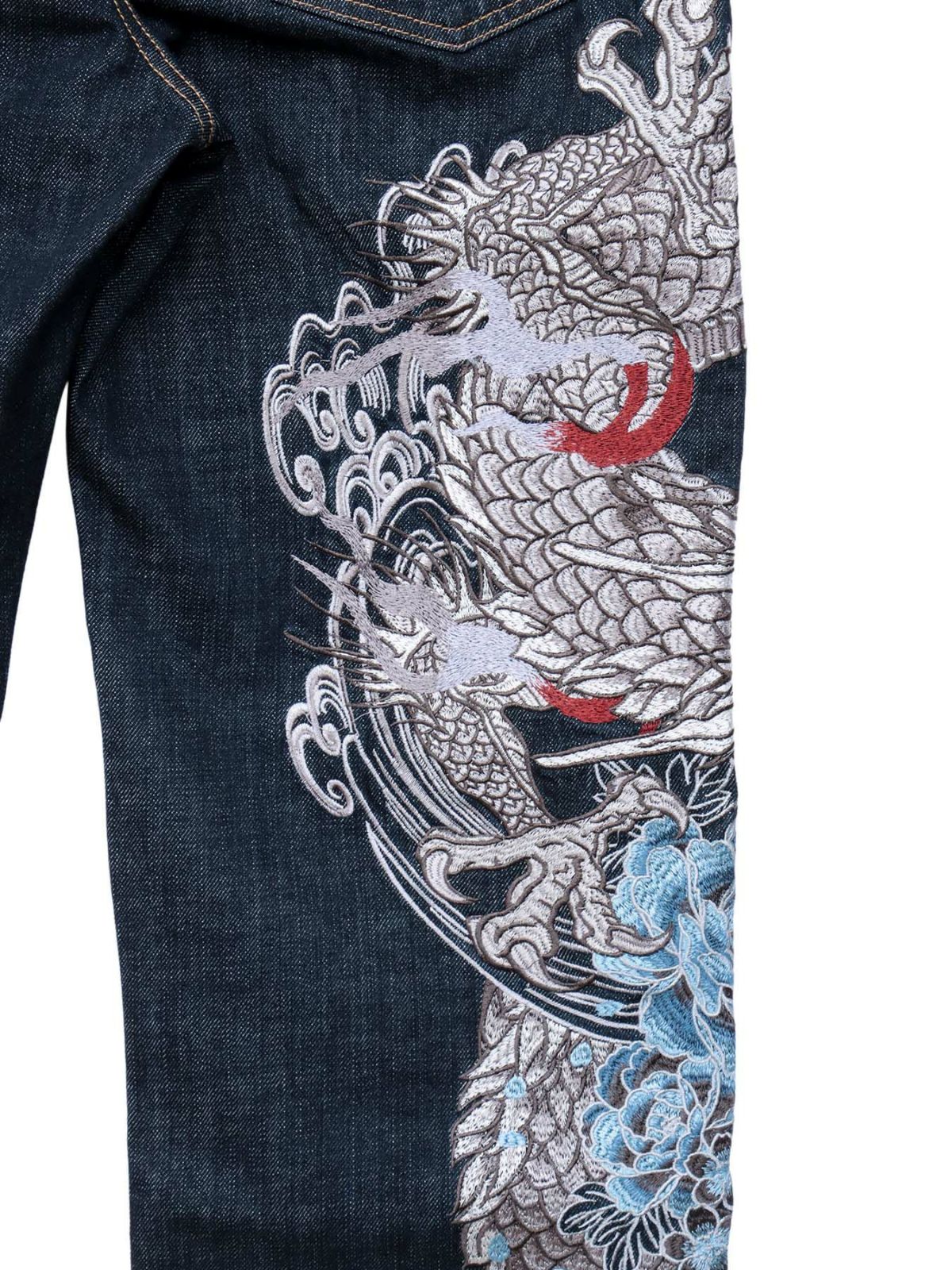 【絡繰魂・粋】“龍虎”総刺繍デニムパンツ