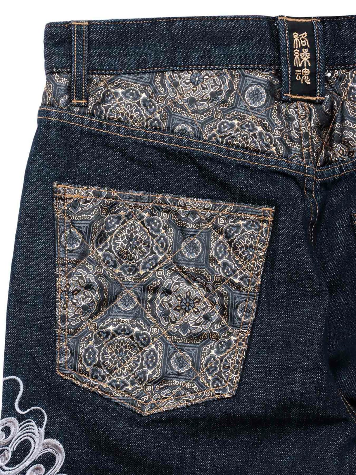 【絡繰魂・粋】“龍虎”総刺繍デニムパンツ