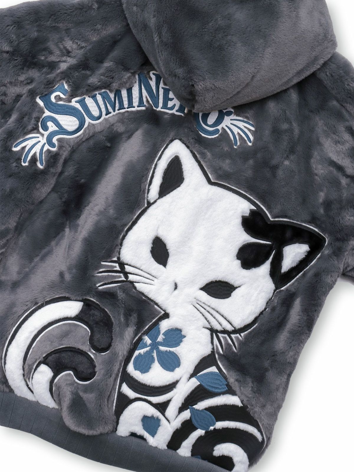 【SUMINEKO】 “桜墨猫”フェイクファーBIGシルエットZIPパーカー