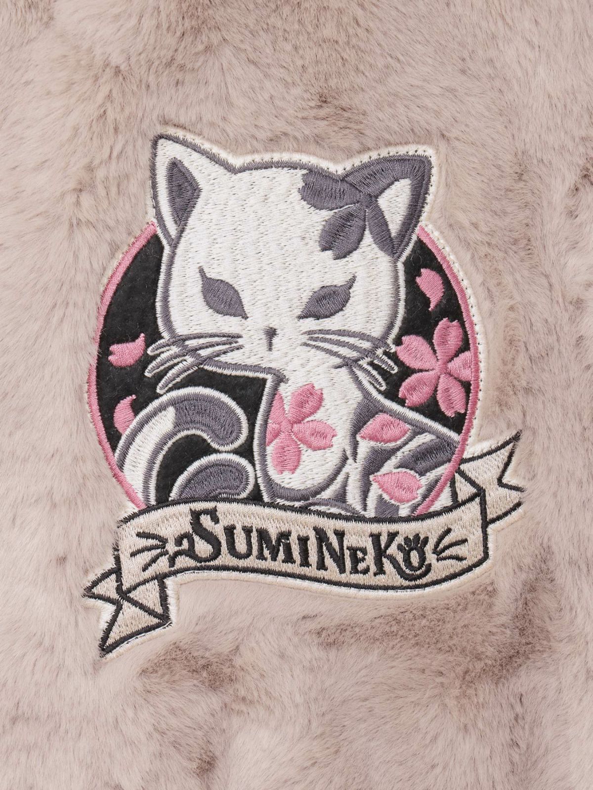 【SUMINEKO】 “桜墨猫”フェイクファーBIGシルエットZIPパーカー
