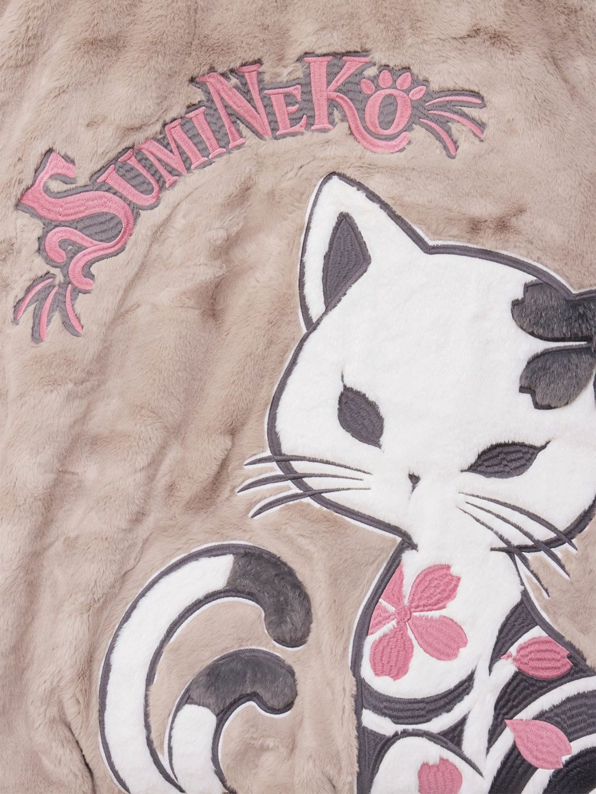 【SUMINEKO】 “桜墨猫”フェイクファーBIGシルエットZIPパーカー