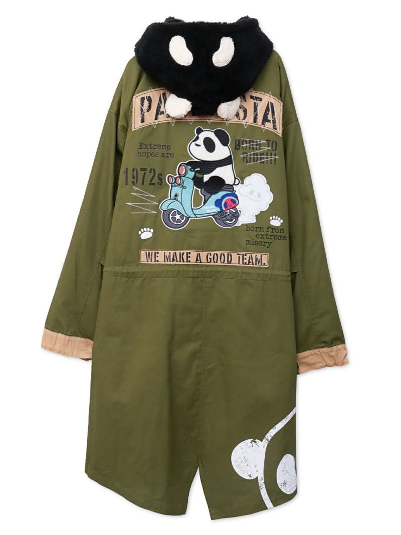 【PANDIESTA JAPAN】“スクーターパンダ”刺繍入り3WAYモッズコート