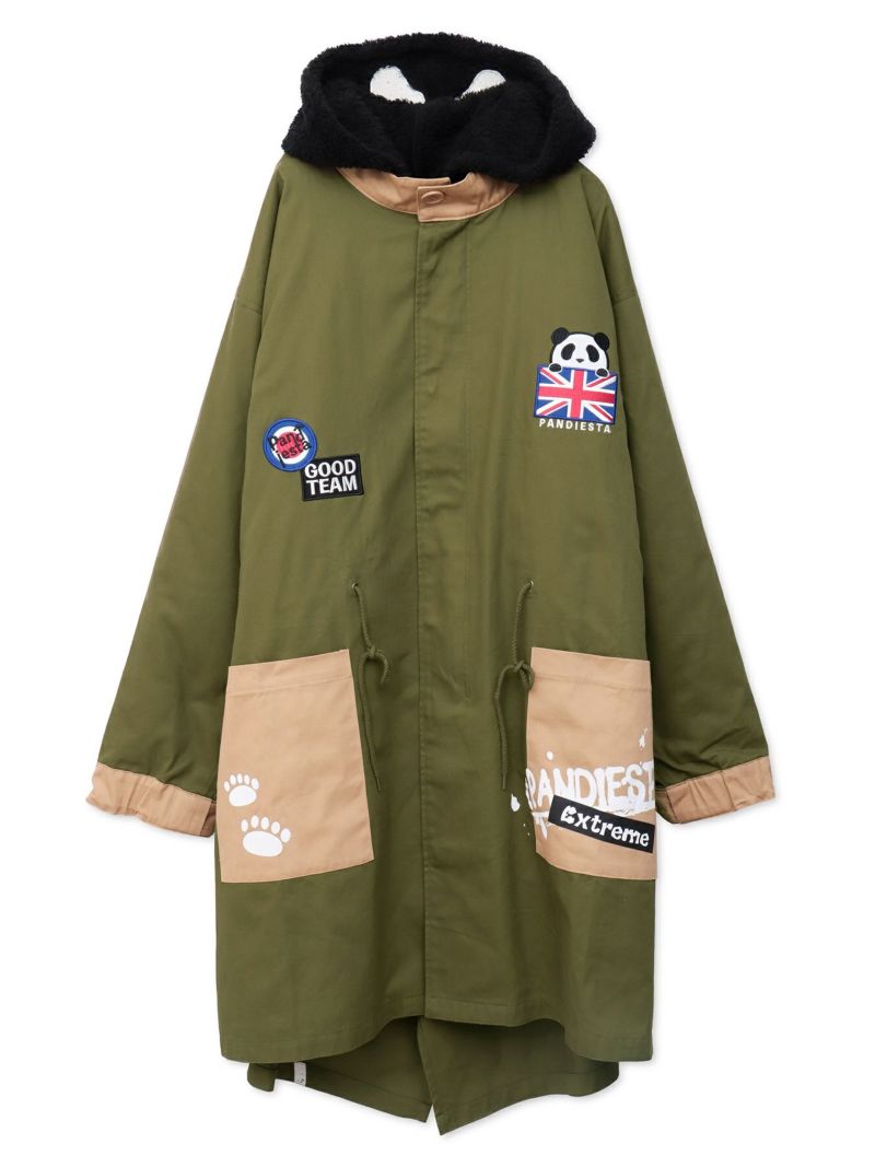 【PANDIESTA JAPAN】“スクーターパンダ”刺繍入り3WAYモッズコート