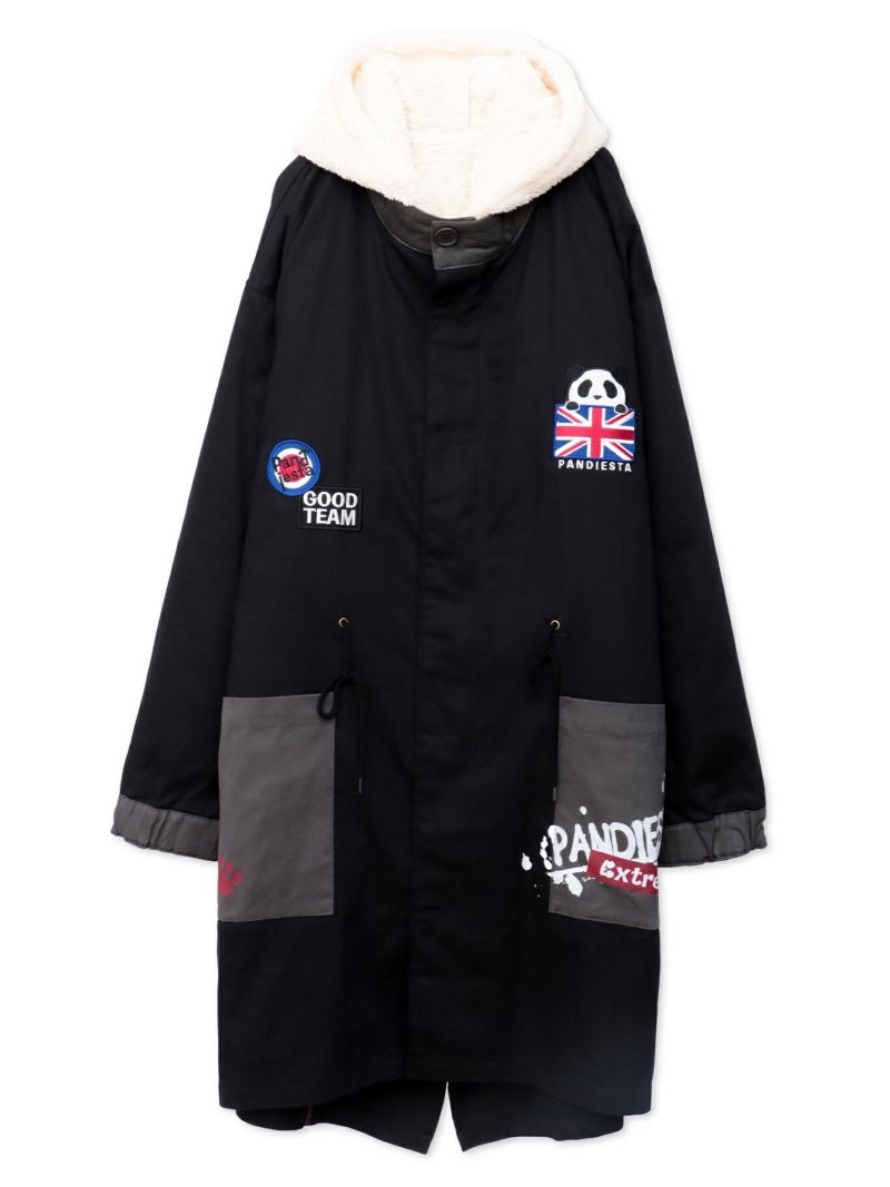 【PANDIESTA JAPAN】“スクーターパンダ”刺繍入り3WAYモッズコート
