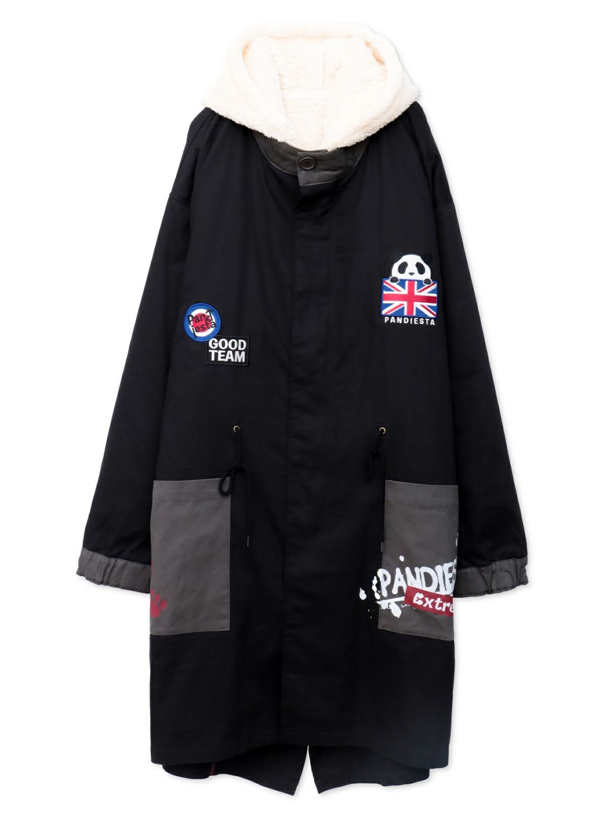 【PANDIESTA JAPAN】“スクーターパンダ”刺繍入り3WAYモッズコート