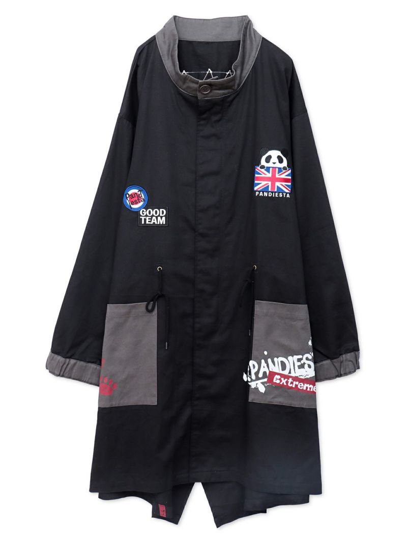【PANDIESTA JAPAN】“スクーターパンダ”刺繍入り3WAYモッズコート