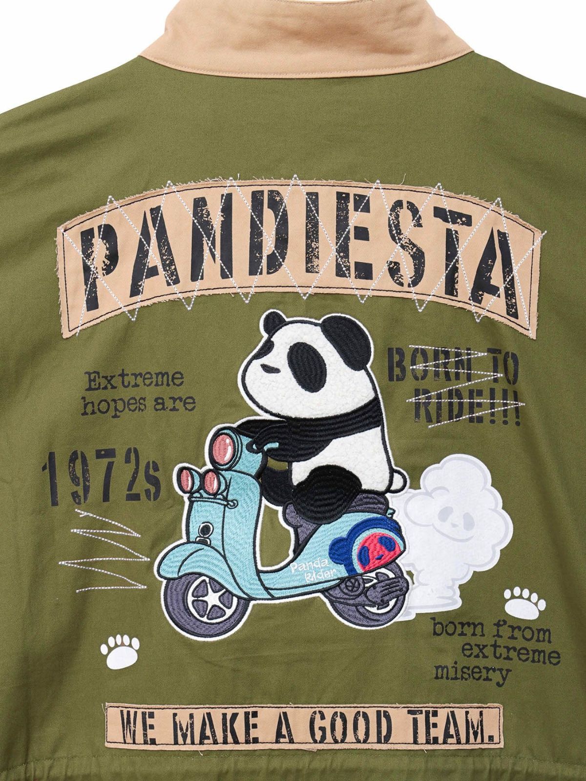 【PANDIESTA JAPAN】“スクーターパンダ”刺繍入り3WAYモッズコート