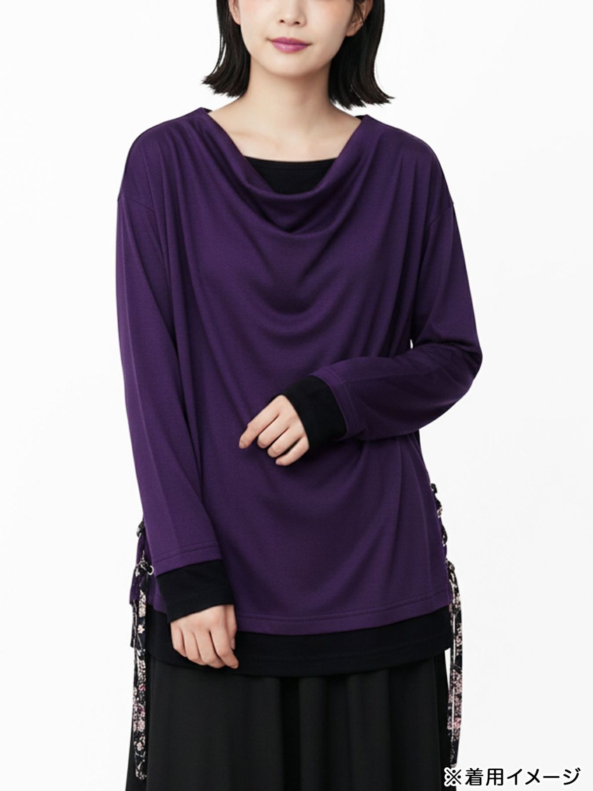 【雅結 -EN-】菊刺繍 ドレープロンT