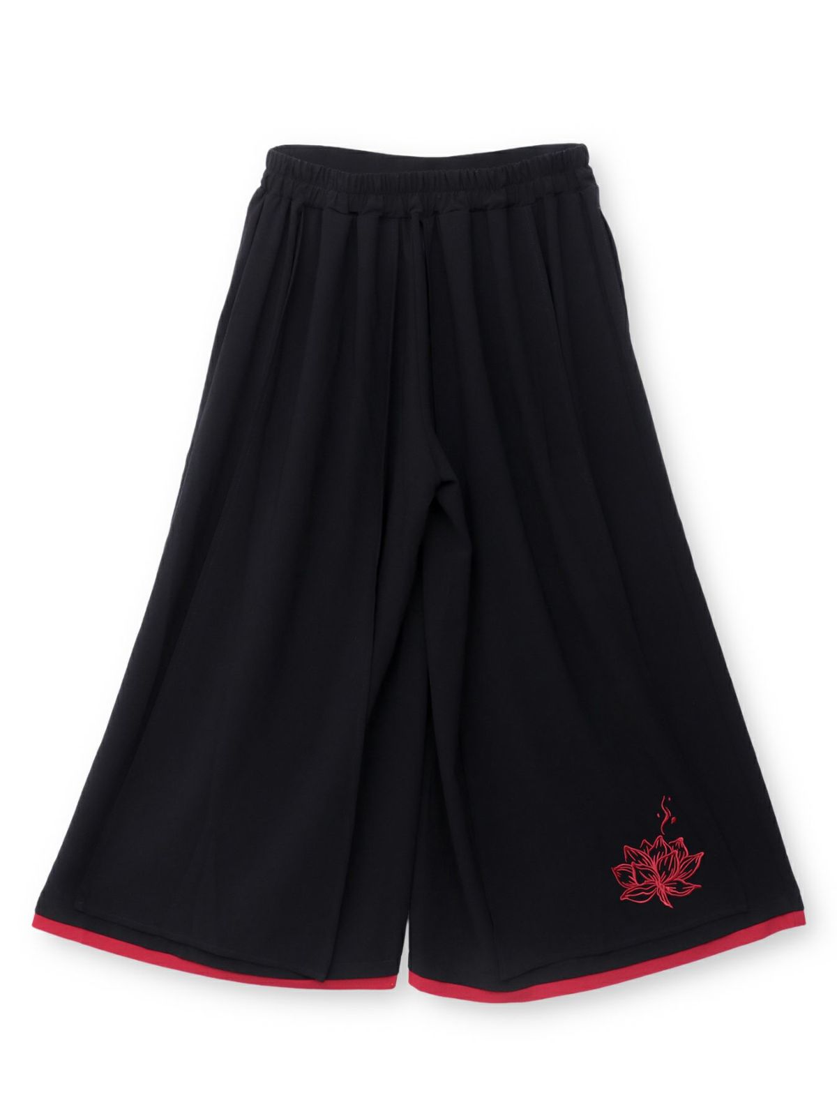 【雅結 -EN-】“八咫烏と蓮”刺繍入りハカマワイドパンツ