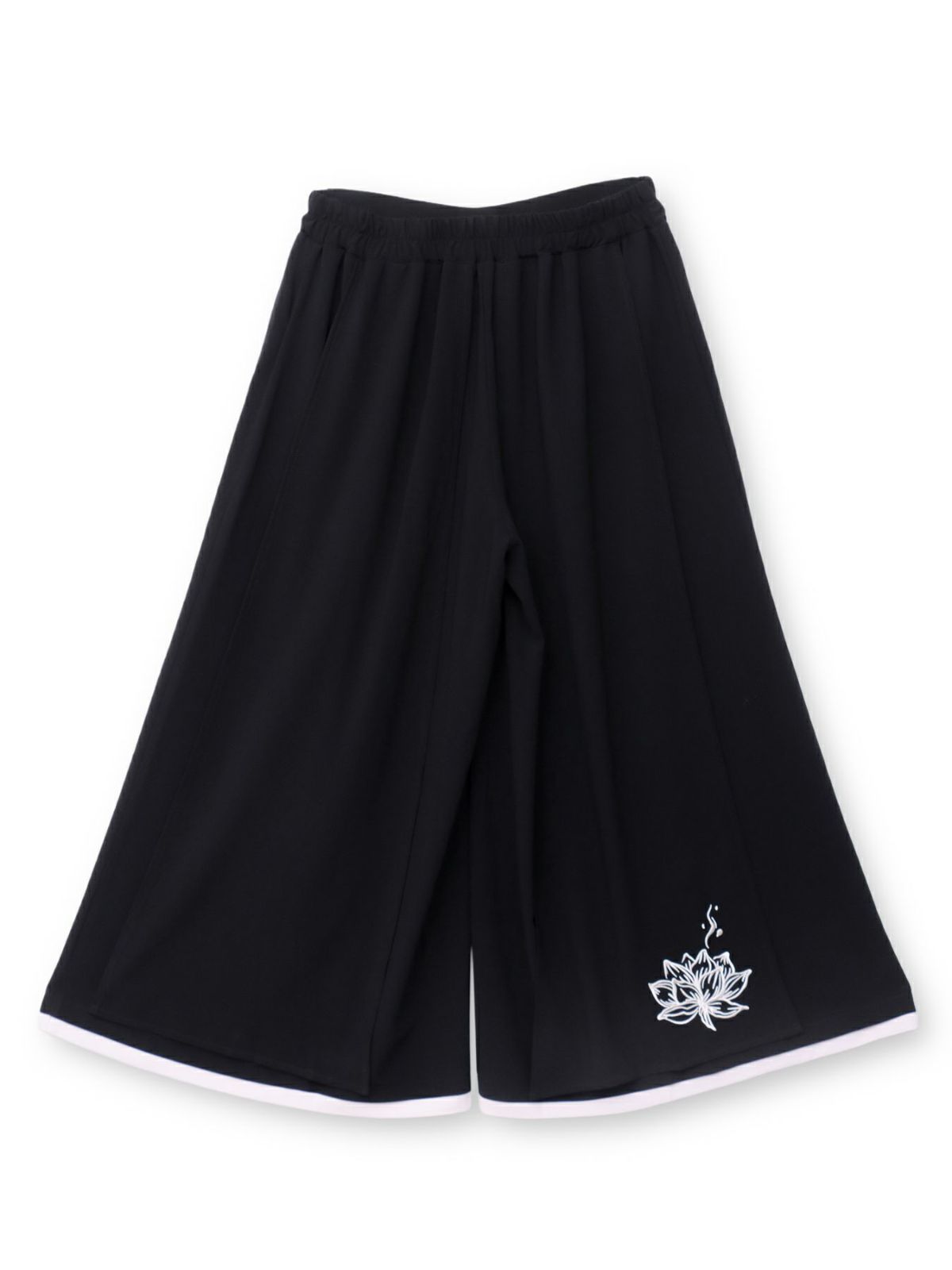 【雅結 -EN-】“八咫烏と蓮”刺繍入りハカマワイドパンツ