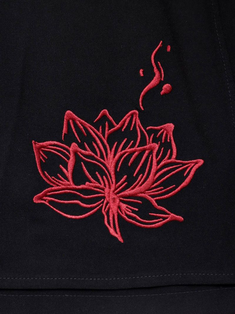 【雅結 -EN-】“八咫烏と蓮”刺繍入りハカマワイドパンツ