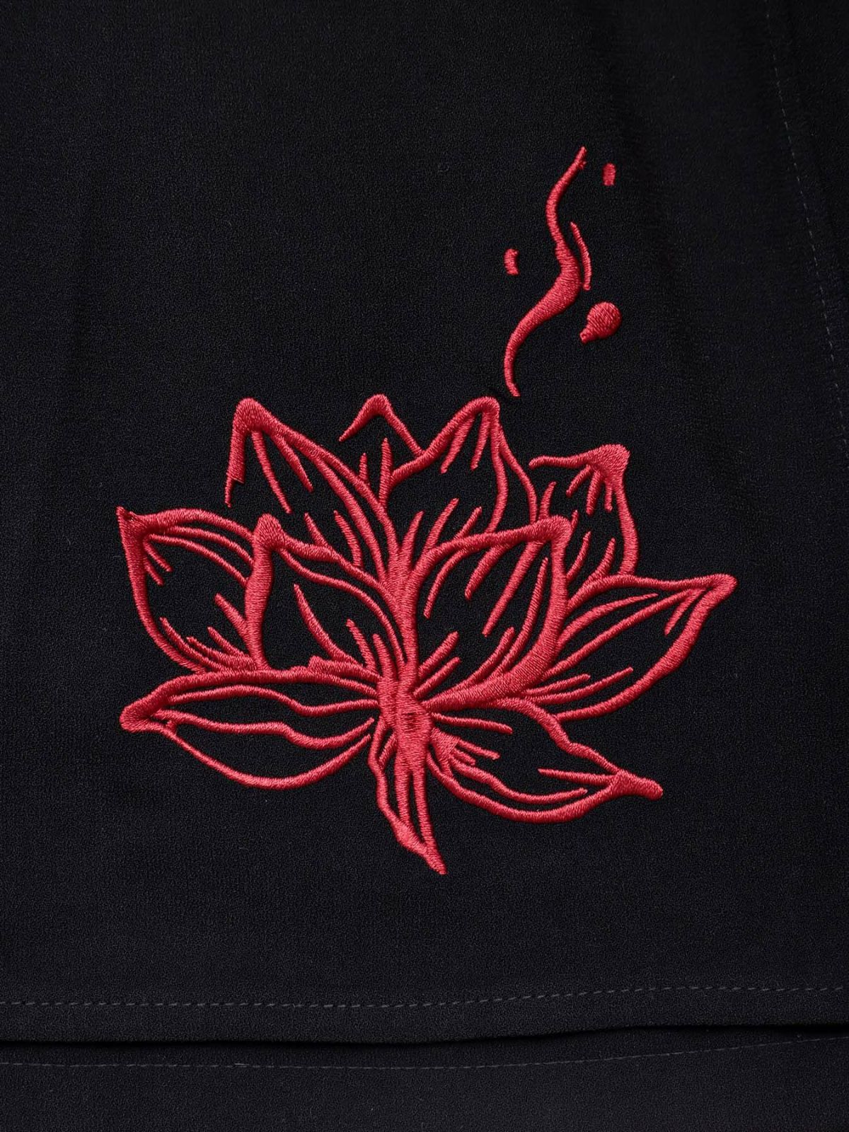 【雅結 -EN-】“八咫烏と蓮”刺繍入りハカマワイドパンツ