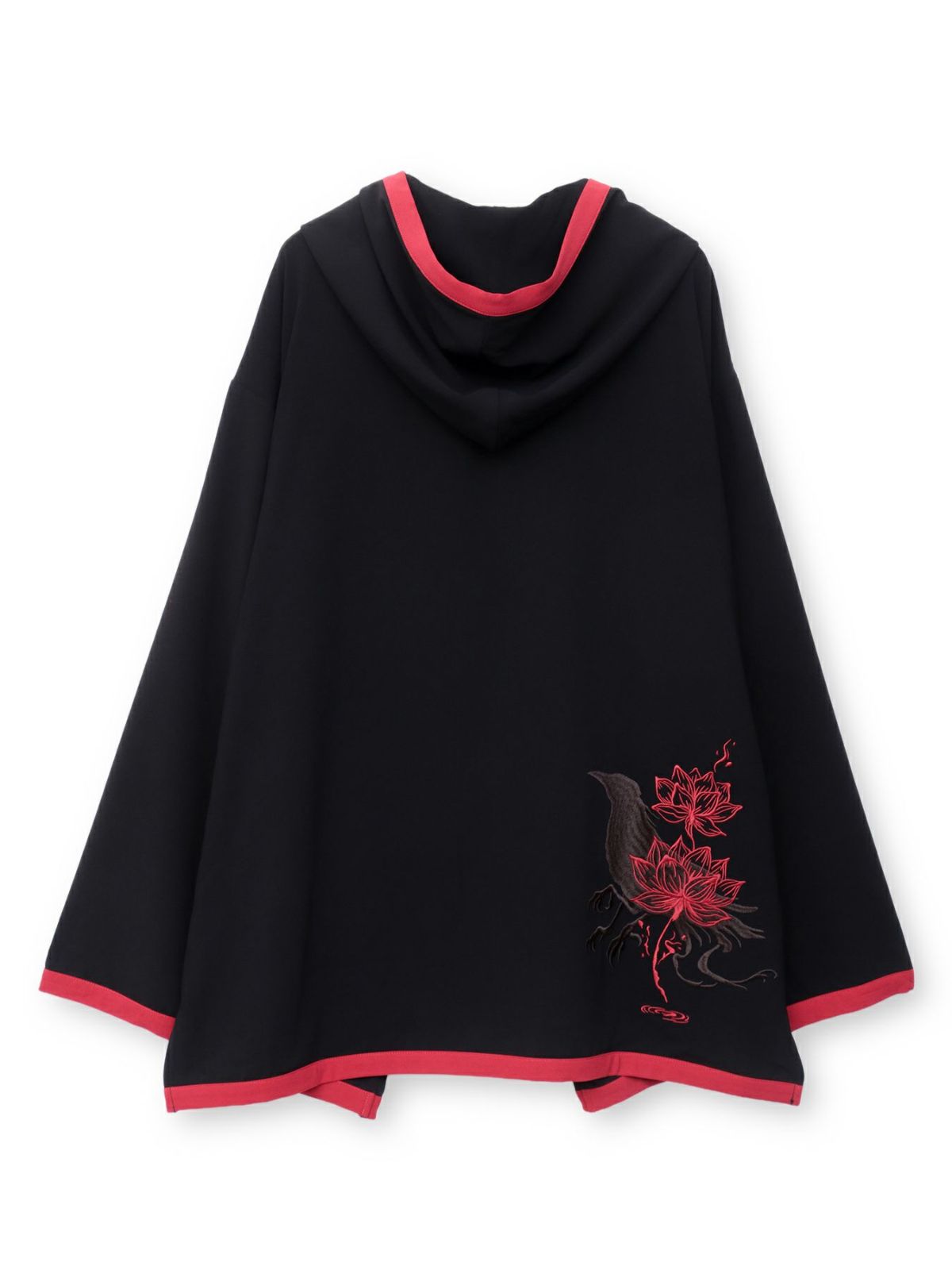 【雅結 -EN-】“八咫烏と蓮”キモノスリーブZIPパーカー