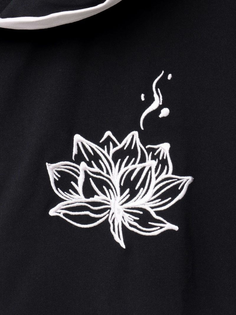 【雅結 -EN-】“八咫烏と蓮”キモノスリーブZIPパーカー