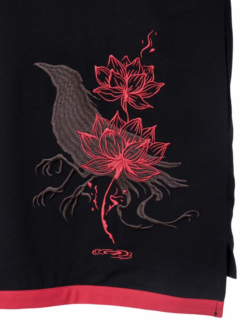 【雅結 -EN-】“八咫烏と蓮”キモノスリーブZIPパーカー