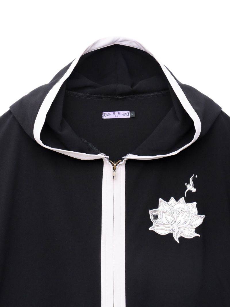 【雅結 -EN-】“八咫烏と蓮”キモノスリーブZIPパーカー