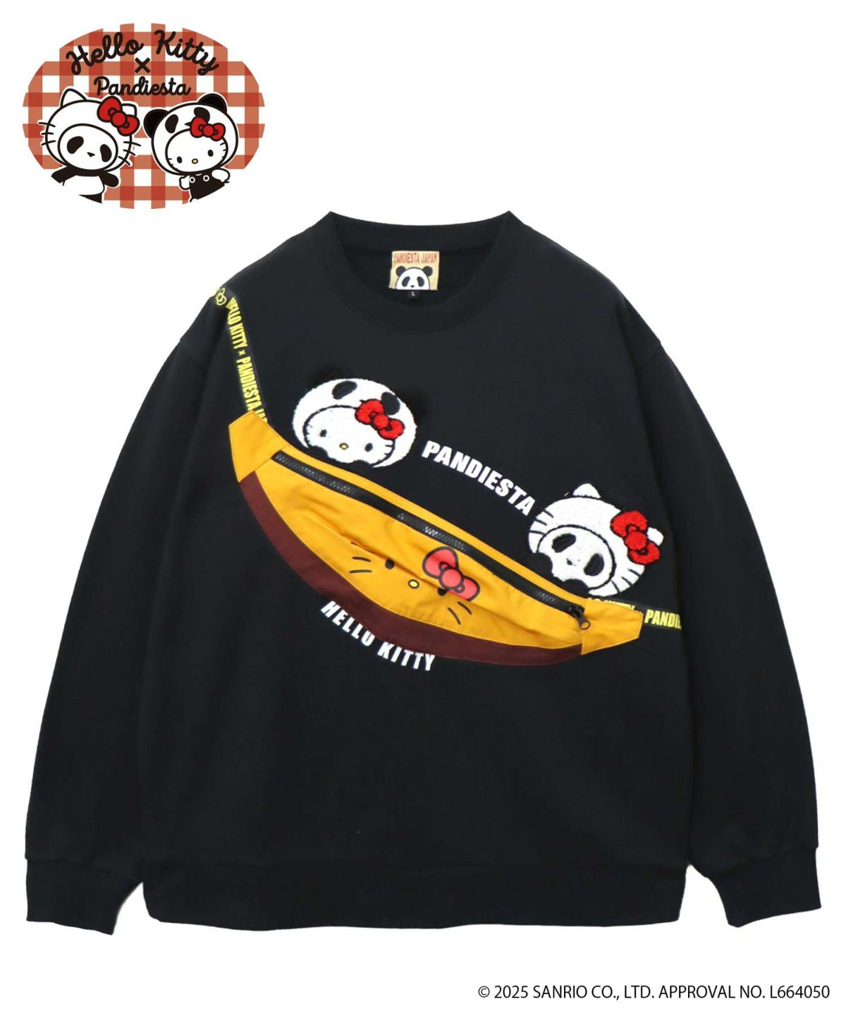 【Hello Kitty×PANDIESTA JAPAN】“バック風ポケット付き”サガラ刺繍仲良しスウェット