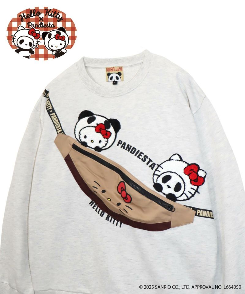 【Hello Kitty×PANDIESTA JAPAN】“バック風ポケット付き”サガラ刺繍仲良しスウェット