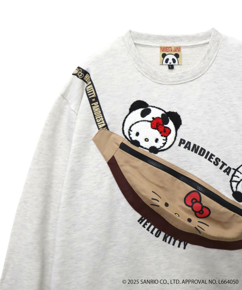 【Hello Kitty×PANDIESTA JAPAN】“バック風ポケット付き”サガラ刺繍仲良しスウェット
