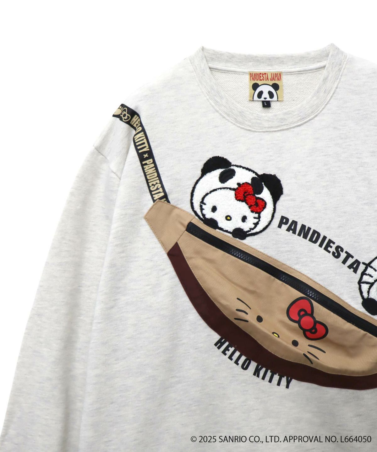 【Hello Kitty×PANDIESTA JAPAN】“バック風ポケット付き”サガラ刺繍仲良しスウェット