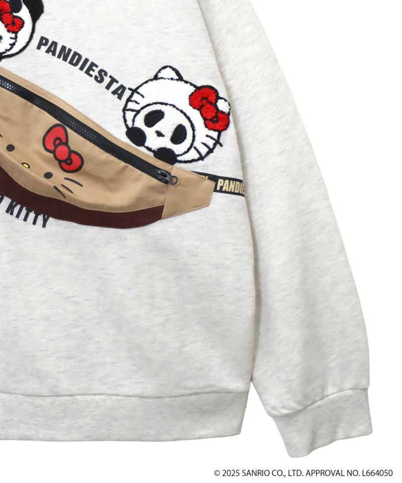 【Hello Kitty×PANDIESTA JAPAN】“バック風ポケット付き”サガラ刺繍仲良しスウェット