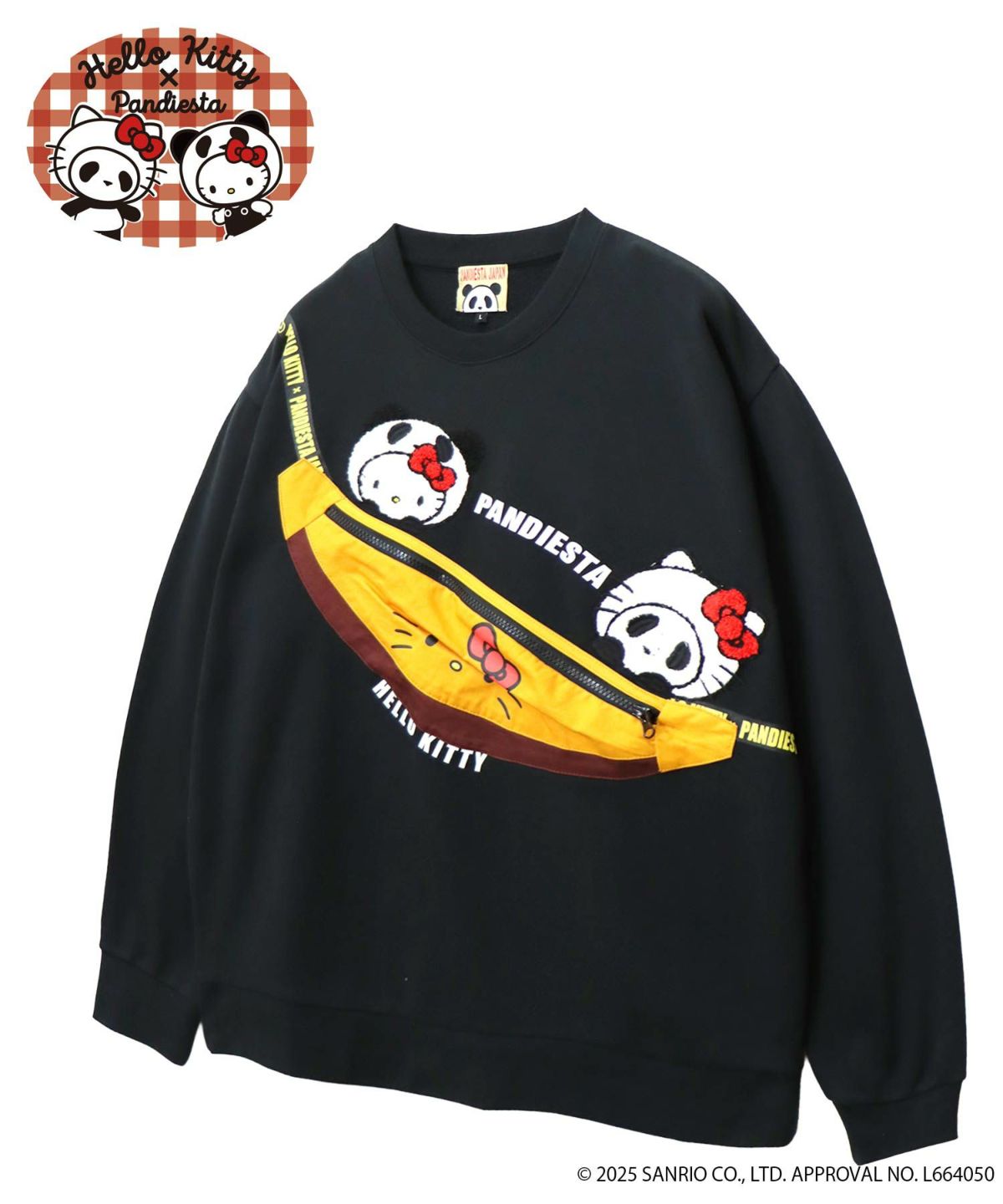 【Hello Kitty×PANDIESTA JAPAN】“バック風ポケット付き”サガラ刺繍仲良しスウェット
