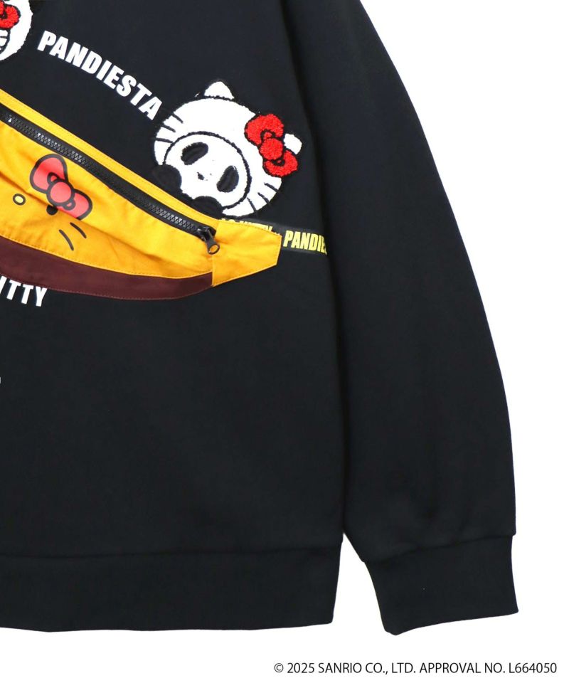 【Hello Kitty×PANDIESTA JAPAN】“バック風ポケット付き”サガラ刺繍仲良しスウェット