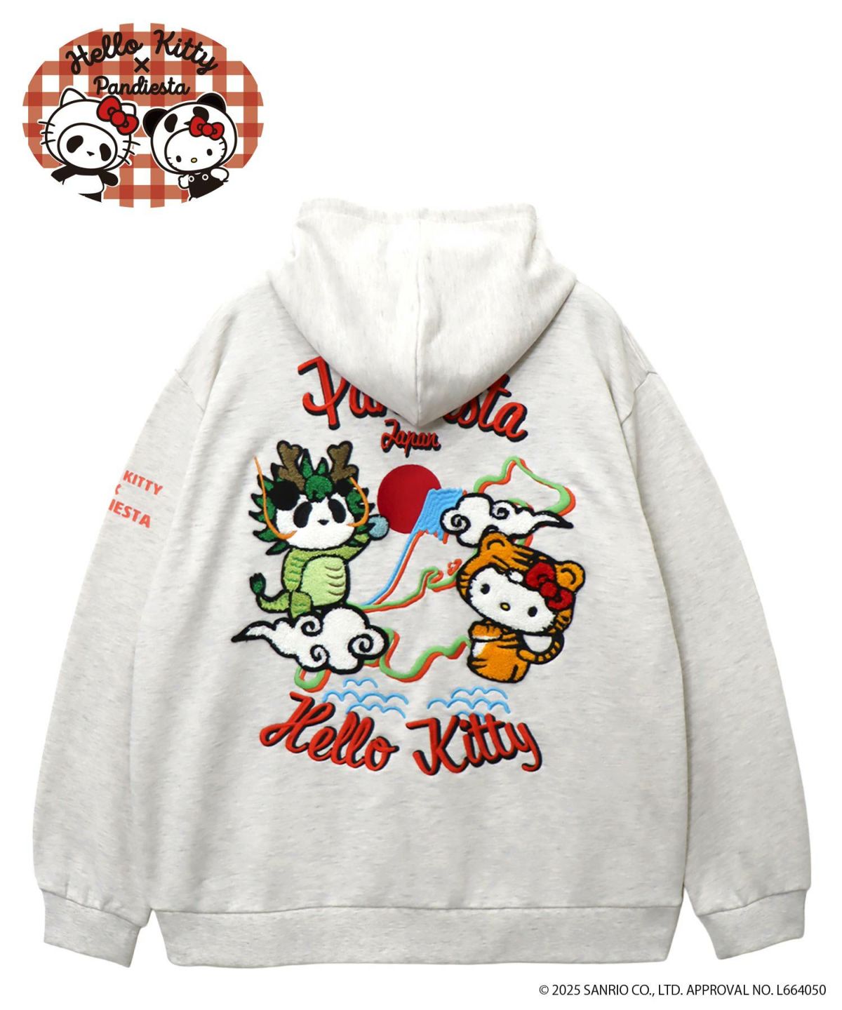 【Hello Kitty×PANDIESTA JAPAN】“なりきり龍虎”刺繍入りZIPパーカー