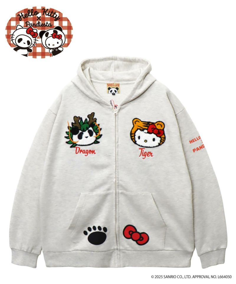 【Hello Kitty×PANDIESTA JAPAN】“なりきり龍虎”刺繍入りZIPパーカー
