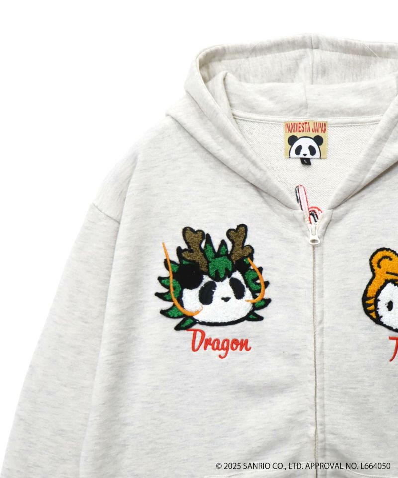 【Hello Kitty×PANDIESTA JAPAN】“なりきり龍虎”刺繍入りZIPパーカー