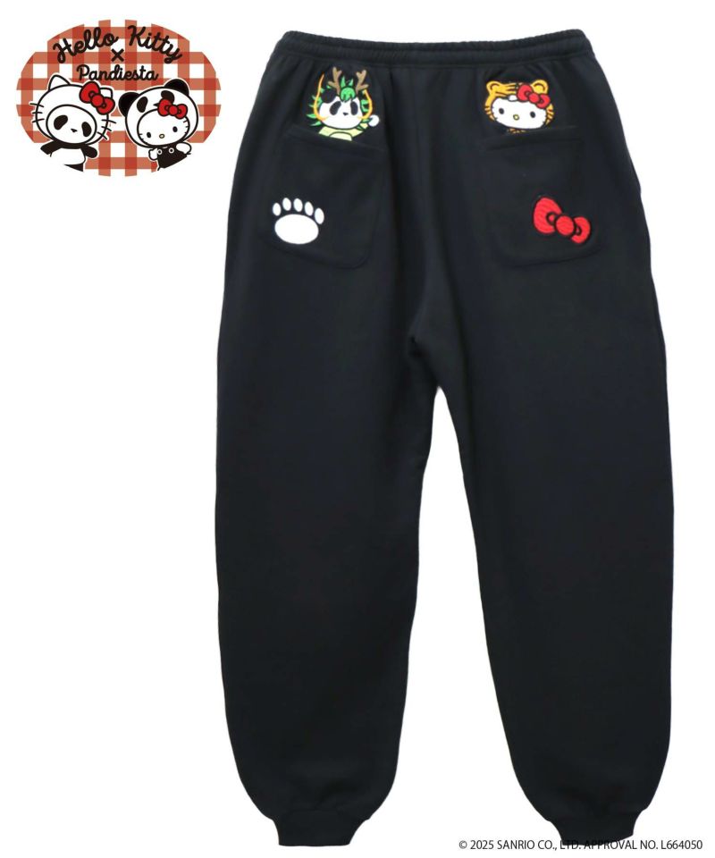 【Hello Kitty×PANDIESTA JAPAN】“なりきり龍虎”刺繍入りスウェットパンツ