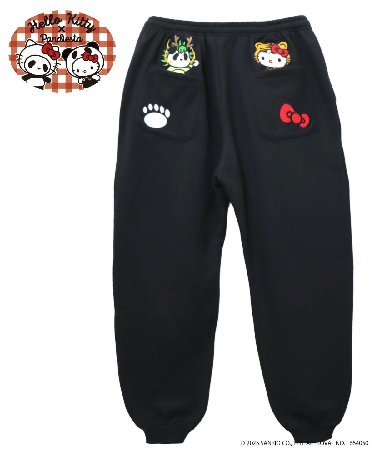 【Hello Kitty×PANDIESTA JAPAN】“なりきり龍虎”刺繍入りスウェットパンツ