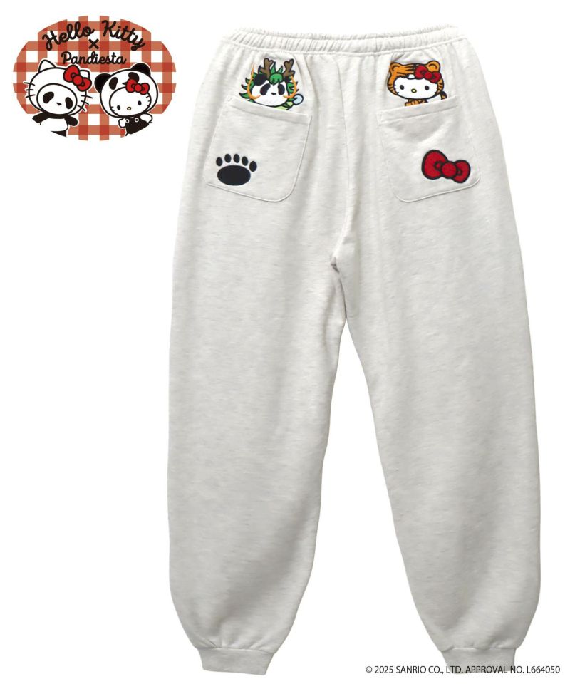 【Hello Kitty×PANDIESTA JAPAN】“なりきり龍虎”刺繍入りスウェットパンツ