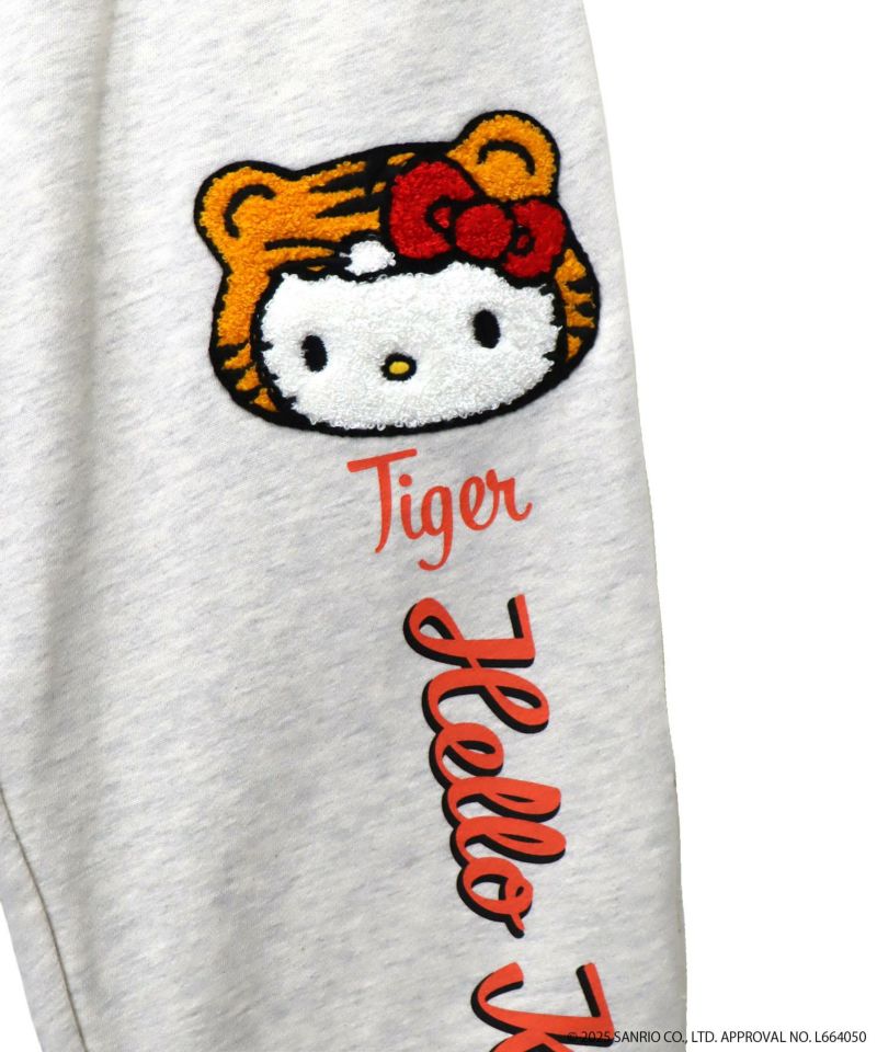 【Hello Kitty×PANDIESTA JAPAN】“なりきり龍虎”刺繍入りスウェットパンツ