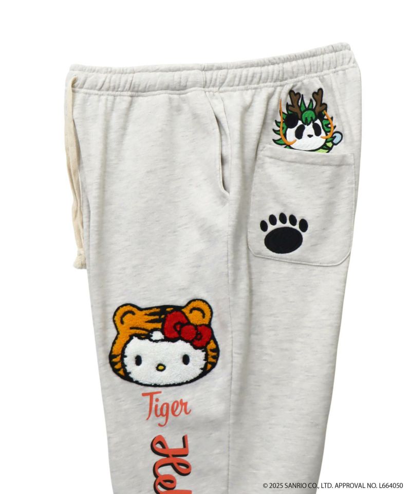 【Hello Kitty×PANDIESTA JAPAN】“なりきり龍虎”刺繍入りスウェットパンツ