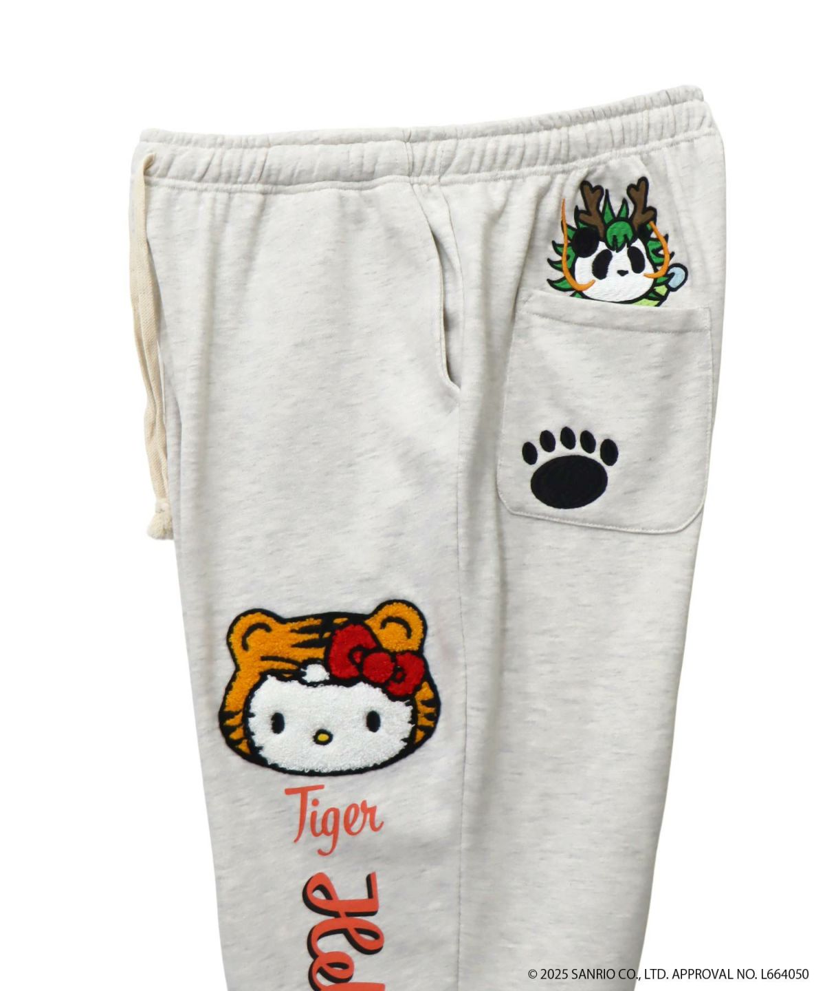 【Hello Kitty×PANDIESTA JAPAN】“なりきり龍虎”刺繍入りスウェットパンツ