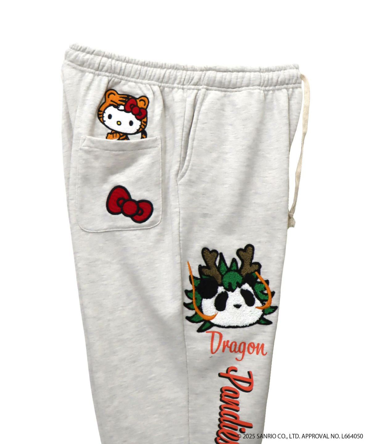【Hello Kitty×PANDIESTA JAPAN】“なりきり龍虎”刺繍入りスウェットパンツ