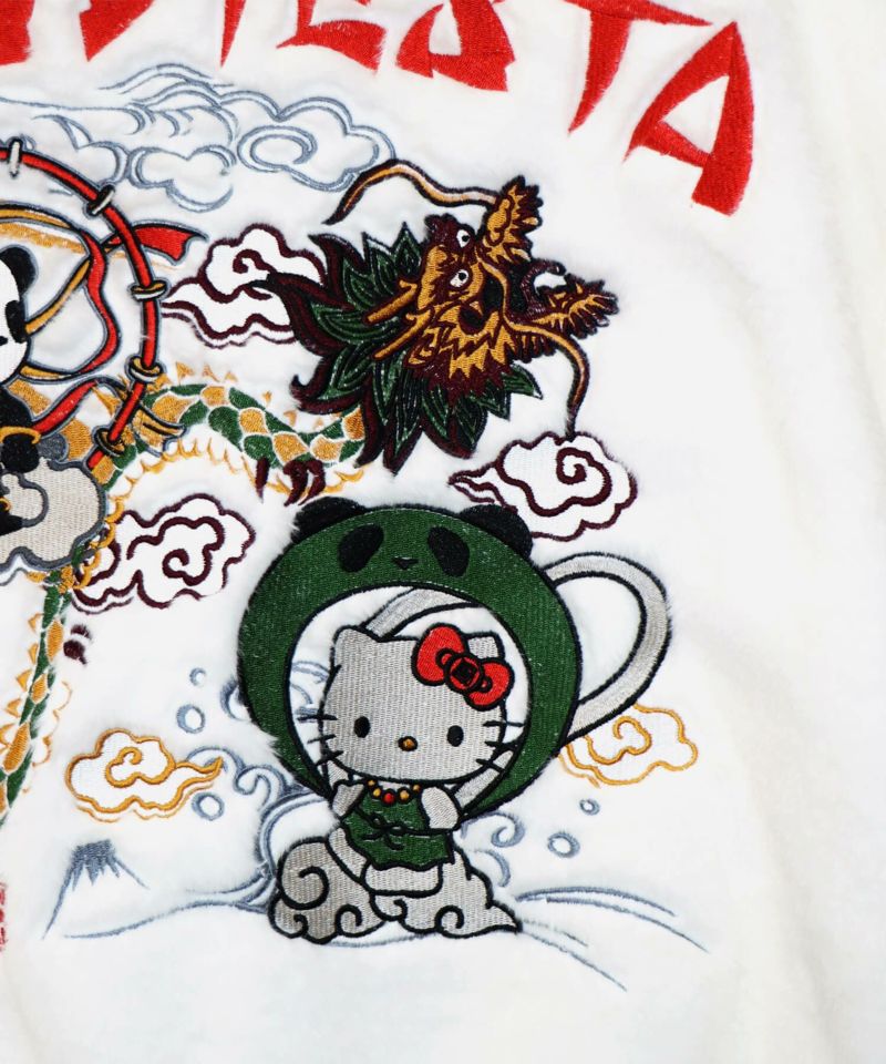 【Hello Kitty×PANDIESTA JAPAN】“風神雷神”刺繍入りファーパーカー