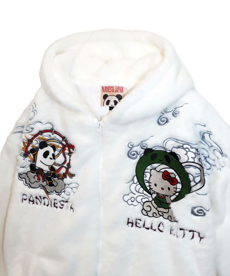【Hello Kitty×PANDIESTA JAPAN】“風神雷神”刺繍入りファーパーカー
