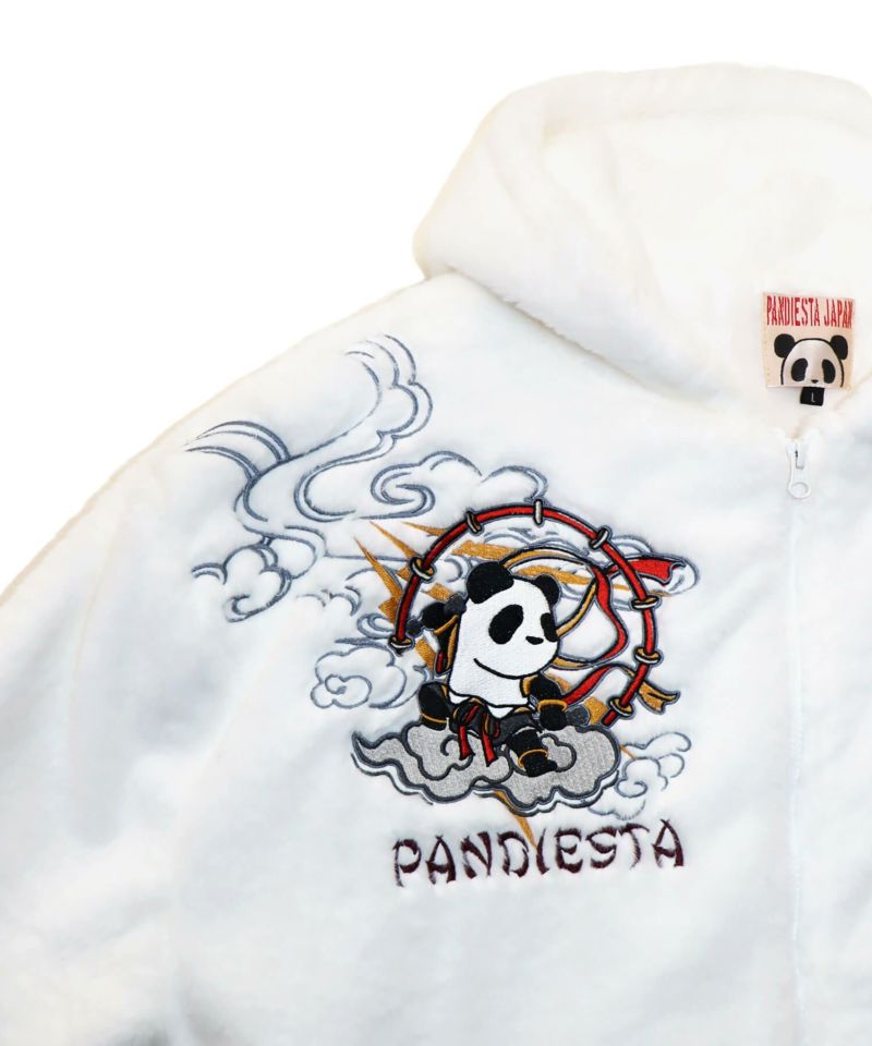 【Hello Kitty×PANDIESTA JAPAN】“風神雷神”刺繍入りファーパーカー