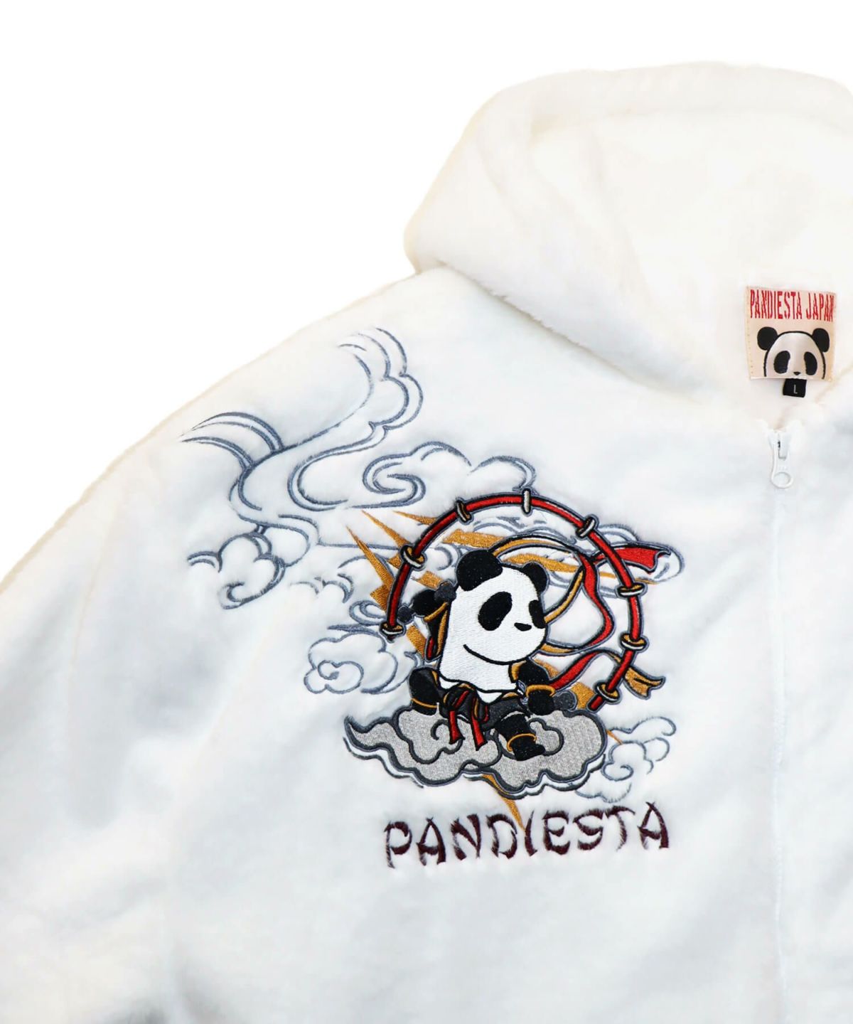 【Hello Kitty×PANDIESTA JAPAN】“風神雷神”刺繍入りファーパーカー